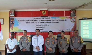 PENYERAHAN-MESIN-FOTO-COPY-(kertas-dan-toner),-MEJA-DAN-GENSET-OLEH-DIT-INTELKAM-POLDA-NTT-KEPADA-3-POLSEK-DI-POLRES-MANGGARAI