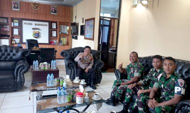 Silaturahmi--Pimpinan-Bank-BRI,-Pimpinan-Bank-Mandiri,-Kepala-Pos-TNI-AU-Bandara-Frans-Sales-Lega-Dengan-Kapolres-Manggarai