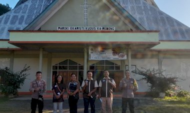 Polres-Manggarai-Menjamin-Keamanan-dan-Kenyamanan-Umat-dalam-Melaksanakan-Ibadah-Minggu-di-Gereja-gereja-di-Kecamatan-Langke-Rembong,-Kabupaten-Manggarai