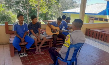 Dalam-Rangka-Pencegahan-TPPO,-HPR,-dan-Karhutla,-Bhabinkamtibmas-Lakukan-Sambang-dan-Patroli-di-Desa-Bea-Mese