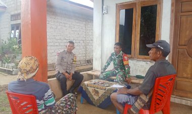 Bhabinkamtibmas-Dan-Babinsa-Kecamatan-Ruteng-Sosialisasikan-Pemilu-Damai-Dan-Pencegahan-TPPO,-Karhutla,-Serta-Bahaya-HPR-Di-Desa-Beo-Rahong
