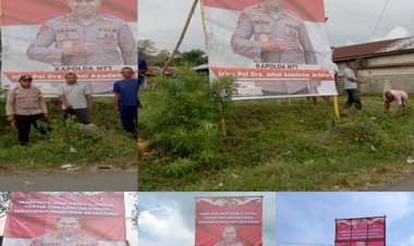 Baliho-Himbauan-Pemilu-Damai-Terpasang-di-Wilayah-Hukum-Polres-Manggarai,-Kapolda-NTT-Drs.-Johni-Asadoma,-M.Hum-Mendorong-Partisipasi-Masyarakat