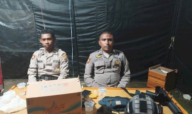 Operasi-Mantap-Brata:-Polres-Manggarai-Tempatkan-Personil-Pengamanan-di-Kantor-KPUD-Kabupaten-Manggarai