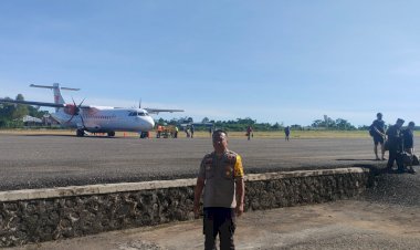 Pospol-KP3-Udara-Frans-Sales-Lega-Ruteng-Amankan-Pengamanan-Pesawat-Penumpang-Wings-Air-ATR-72-600