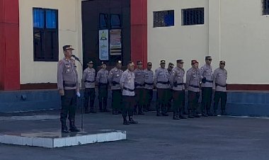 Operasi-Mantap-Brata:-Kabagops-Polres-Manggarai-Pimpin-Apel-Persiapan-Pengamanan-Pleno-di-KPU-Manggarai