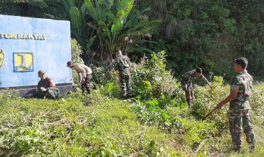 Kerja-Bhakti-Bersama-Bhabinkamtibmas-dan-Babinsa-di-Kecamatan-Rahong-Utara