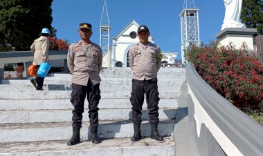Polres-Manggarai-Terjunkan-Personil-Pengamanan-Ibadah-Minggu