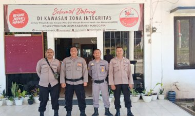 Operasi-Mantap-Praja-2024,-Polres-Manggarai-Gelar-Pengamanan-di-Kantor-KPU-Kabupaten-Manggarai