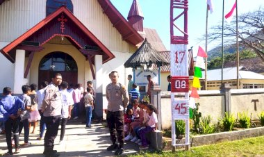 Polsek-Cibal-:-Pengamanan-di-Gereja-Kristus-Raja-Pagal-Selama-Perayaan-Misa-Berjalan-Lancar