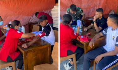 Peduli-Sesama,-Personil-Polres-Manggarai-Ikuti-Kegiatan-Sosial-Donor-Darah-di-Hari-PMI