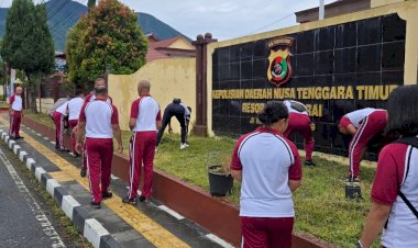 Wakapolres-Manggarai-Pimpin-Korvei,-Wujudkan-Lingkungan-Sehat-di-Mako-Polres-Manggarai