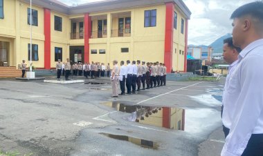 Personil-Polres-Manggarai-Laksanakan-Apel-Pagi,-Wakapolres-Sampaikan-Arahan-Penting