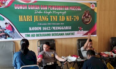 Polres-Manggarai-Ikuti-Bakti-Sosial-Donor-Darah-Memperingati-Hari-Juang-TNI-AD-Ke-79
