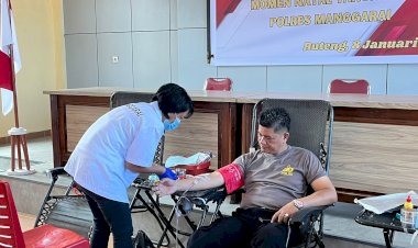 Donor-Darah-Tingkat-Polres-Manggarai-Sambut-Natal-2024:-10-Kantong-Darah-Terkumpul