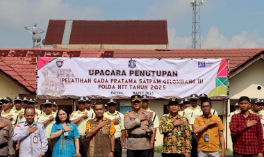 Kapolres-Manggarai-Pimpin-Upacara-Penutupan-Pelatihan-Gada-Pratama-Satpam-Gelombang-III-Polda-NTT-Tahun-2025