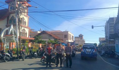 Polres-Manggarai-Pengamanan-Misa-Minggu-di-Sejumlah-Gereja