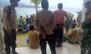 Personil-Polsek-Satarmese-Dan-Koramil-Sigap-Antisipasi-Konflik-Antar-Nelayan-Di-Pulau-Mules