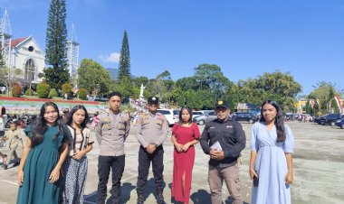 Polres-Manggarai-Amankan-Ibadah-Minggu,-Pastikan-Umat-Beribadah-dengan-Nyaman