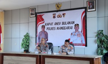 Kapolres-Manggarai-Pimpin-Anev-Bulanan,-Tekankan-Peningkatan-Kinerja,-Pelayanan-dan-Stabilitas-Kamtibmas
