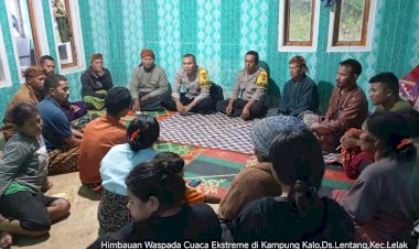 Patroli-Dialogis-Bhabinkamtibmas-di-Kampung-Kalo,-Polisi-Hadir-Menjaga-Warga-di-Tengah-Cuaca-Tak-Menentu