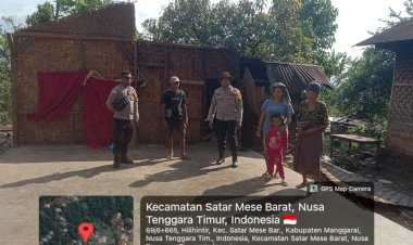 Bhabinkamtibmas-Desa-Cambir-Leca-Sambangi-Korban-Bencana-Angin-Kencang-di-Dusun-Lelit