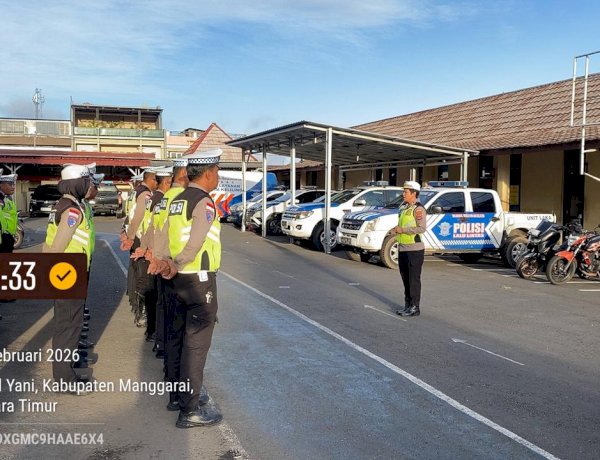 Kasat Lantas Polres Manggarai Pimpin Apel Pagi Sat Lantas
