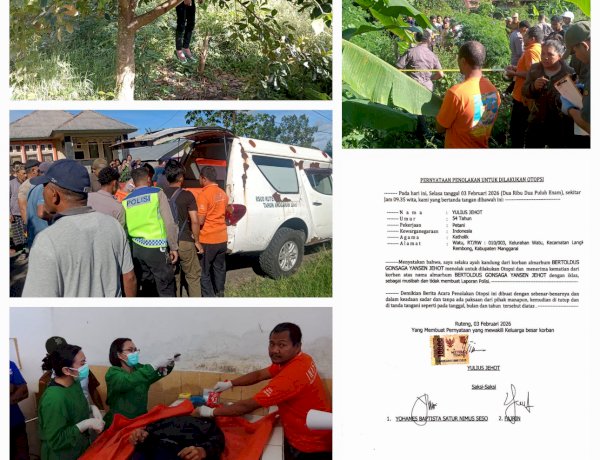 Warga Kelurahan Watu Digegerkan Penemuan Jenazah Karyawan Hotel Tergantung di Pohon Nangka