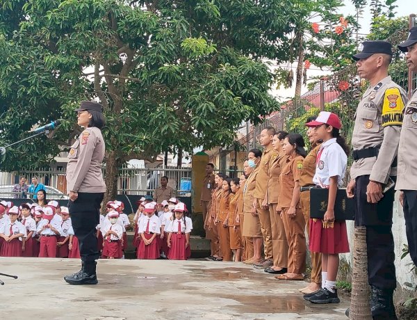 Sat Binmas Polres Manggarai Berikan Sosialisasi Pencegahan Perundungan di SDK Ruteng 3