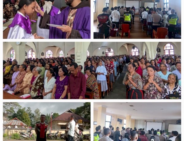 Tingkatkan Kualitas Keimanan Personel, Polres Manggarai Gelar Misa Rabu Abu