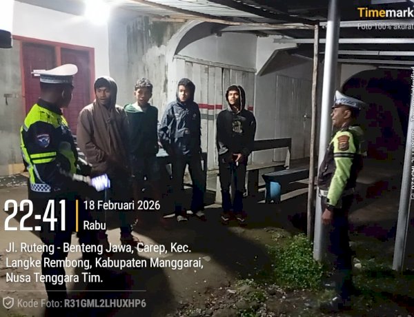 Patroli Malam Antisipasi Balap Liar dan Laka Lantas di Wilkum Polres Manggarai Polda NTT