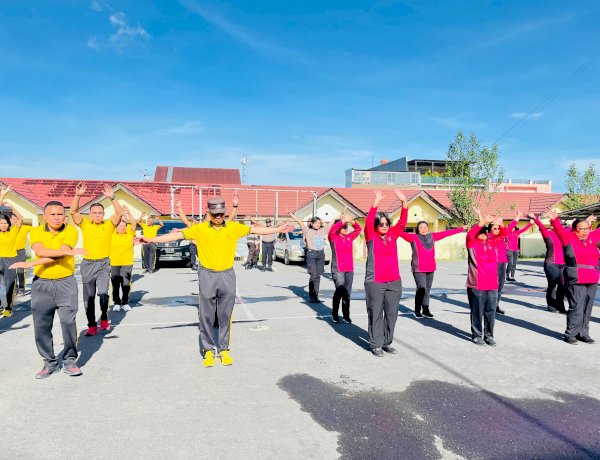 Sinergi dan Sehat Bersama, Polres Manggarai Gelar Olahraga Bareng Bhayangkari