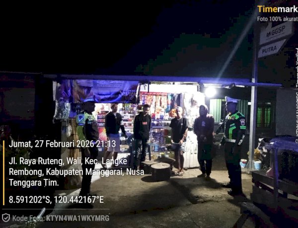 PATROLI MALAM POLRES MANGGARAI ANTISIPASI BALAP LIAR DAN TEKAN ANGKA LAKA LANTAS DI JALAN KOMODO