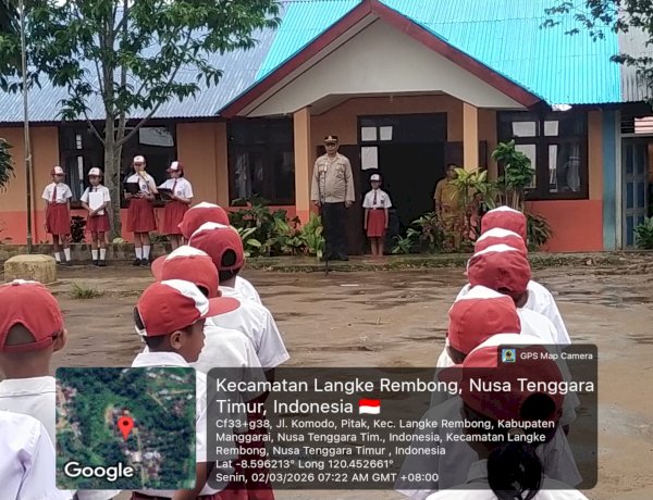 Dukung Sitkamtibmas Kondusif, Polres Manggarai Polda NTT Hadirkan Para Perwira Jadi Irup Di Sekolah