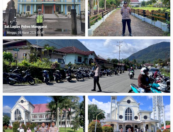Minggu Kasih, Polres Manggarai Gelar Pengamanan Humanis Ibadah Mingguan di Sejumlah Gereja