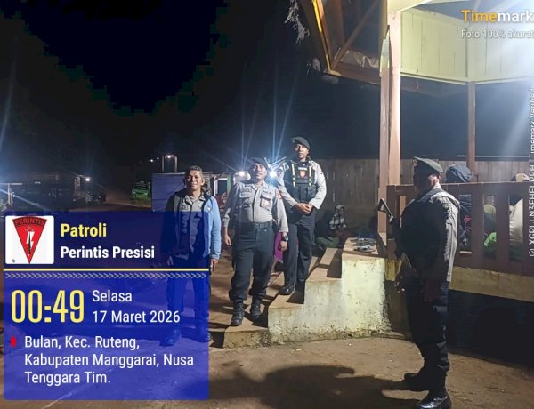Antisipasi gangguan keamanan Pasca Konflik Sengketa Tanah, Polres Manggarai  Polda NTT, Laksanakan  Pam dan Patroli Malam Jaga kondusifitas  Dua Kampung  yang bersengketa