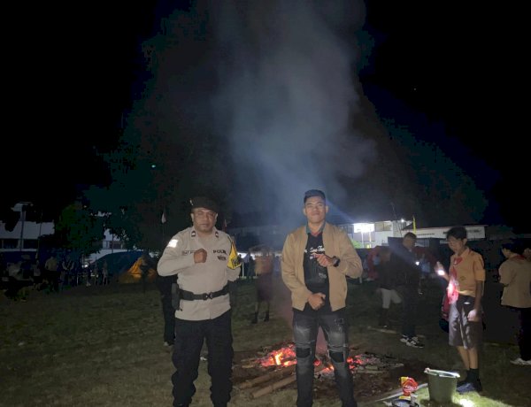 Bhabinkamtibmas Kelurahan Pocomal Amankan Kegiatan Jambore Ranting Kwaran 241209 di Ruteng