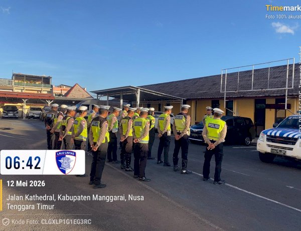 Sat Lantas Polres Manggarai Laksanakan Pengaturan Pagi Demi Keselamatan dan Kelancaran Aktivitas Masyarakat