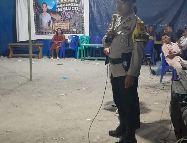Bhabinkamtibmas Desa Buar Polres Manggarai ,Polda NTT  Himbau Masyarakat Tidak Mengonsumsi Miras Saat Pelaksanaan Pesta Sekolah