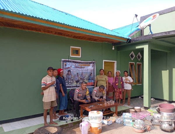 MENJELANG HARI BHAYANGKARA KE-80, BHABINKAMTIBMAS KECAMATAN LELAK POLRES MANGGARAI GELAR KEGIATAN SOSIAL “SABTU TULIS”