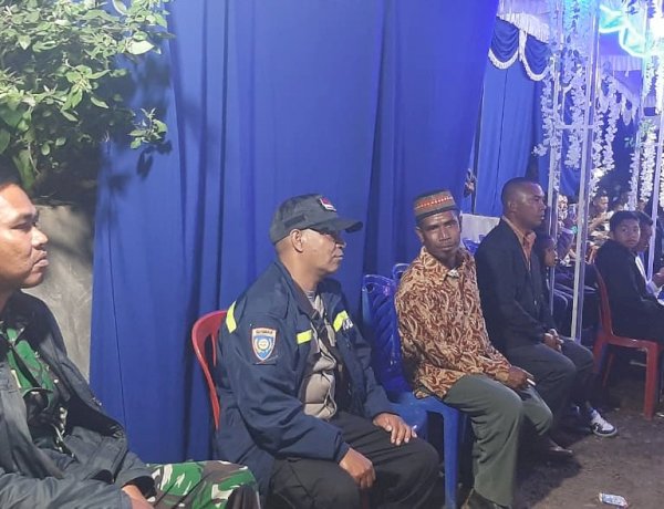 BHABINKAMTIBMAS DAN BABINSA WAE RI’I AMANKAN PESTA PERNIKAHAN DI KAMPUNG NTANGO