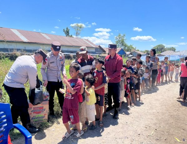 UPAYA PEMULIHAN PSIKOLOGIS ANAK TERDAMPAK GEMPA, POLRES MANGGARAI GELORAKAN GERAKAN TRAUMA HEALING DI POSKO PENGUNGSIAN