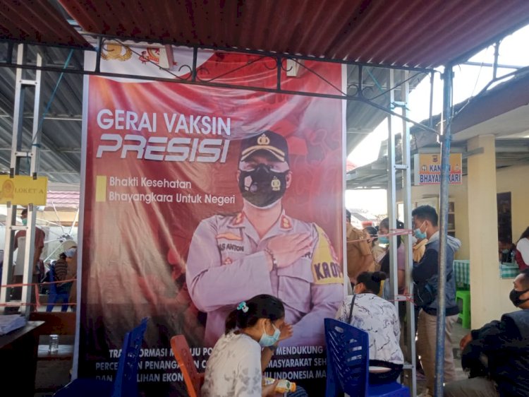 KEGIATAN VAKSINASI MASAL COVID - 19 DALAM RANGKA MELANJUTKAN PROGRAM AKSELERASI VAKSINASI SATU JUTA VAKSIN TINGKAT POLRES MANGGARAI