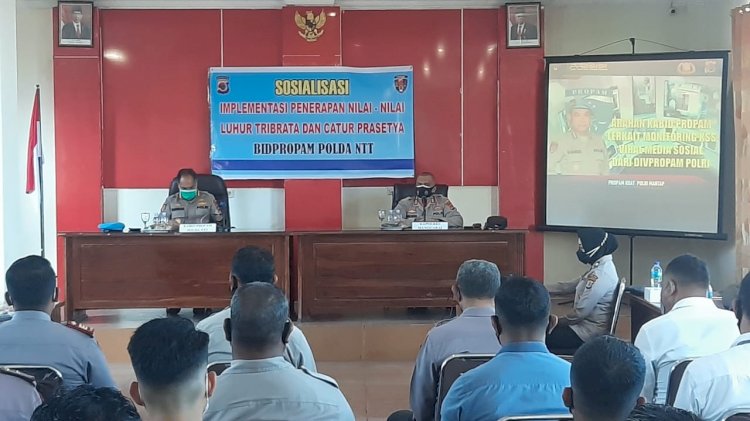 Sosialisasi Implementasi Penerapan Nilai-Nilai Luhur Tribrata dan Catur Prasetya di Polres Manggarai