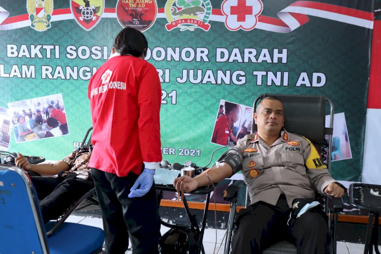 Kapolres Manggarai Mengikuti Giat Donor Darah Di Kodim 1612 Manggarai