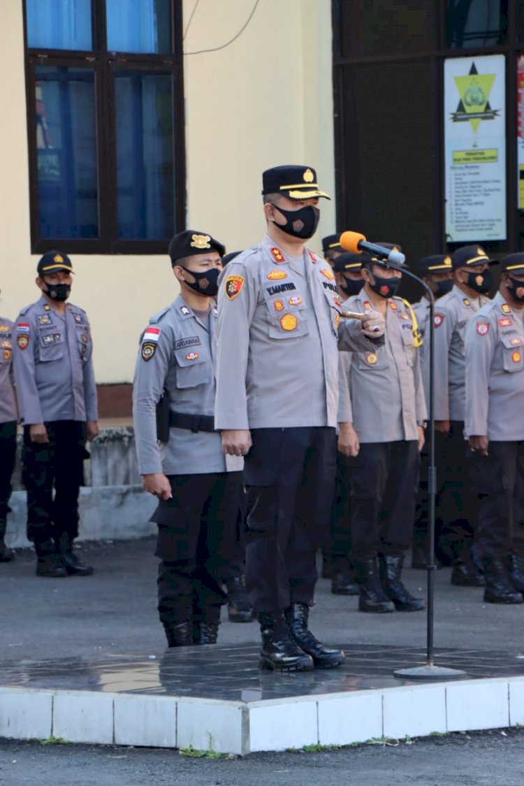 Arahan Kapolres Manggarai Dalam Mengantisipasi Rencana Aksi Unjuk Rasa Mahasiswa Tanggal 11 April 2022.