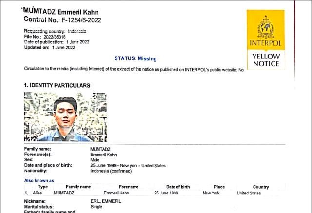 Polri: Interpol Telah Terbitkan Yellow Notice Pencarian Anak Ridwan Kamil