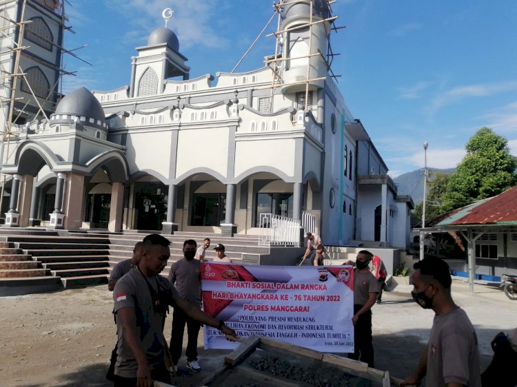 BHAKTI SOSIAL RELIGI DALAM RANGKA HARI BHAYANGKARA KE-76 TAHUN 2022 TINGKAT POLRES MANGGARAI