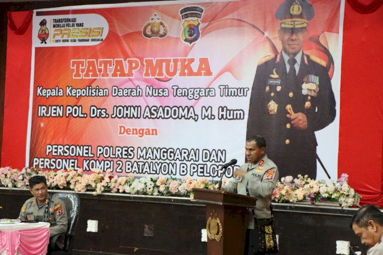 Tatap Muka  Kapolda NTT Dengan Personel Polres Manggarai Dan Personel Kompi 2 Batalyon B Pelopor