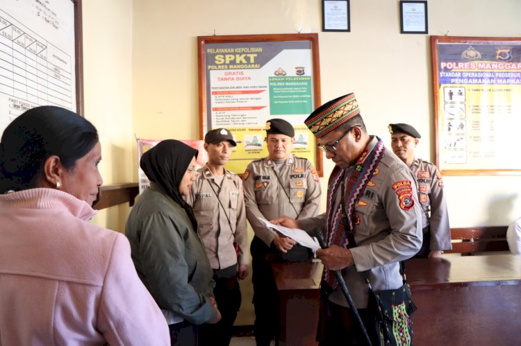 Pengecekkan Tempat Pelayanan Publik Polres Manggarai Oleh Kapolda NTT