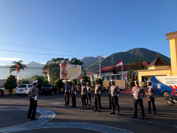 POLRES MANGGARAI : SATUAN LALU LINTAS MENYIAPKAN TINDAKAN PENCEGAHAN KECELAKAAN DI KOTA RUTENG